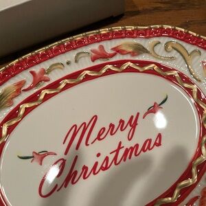 Fitz & Floyd Christmas Platter in red and gold
